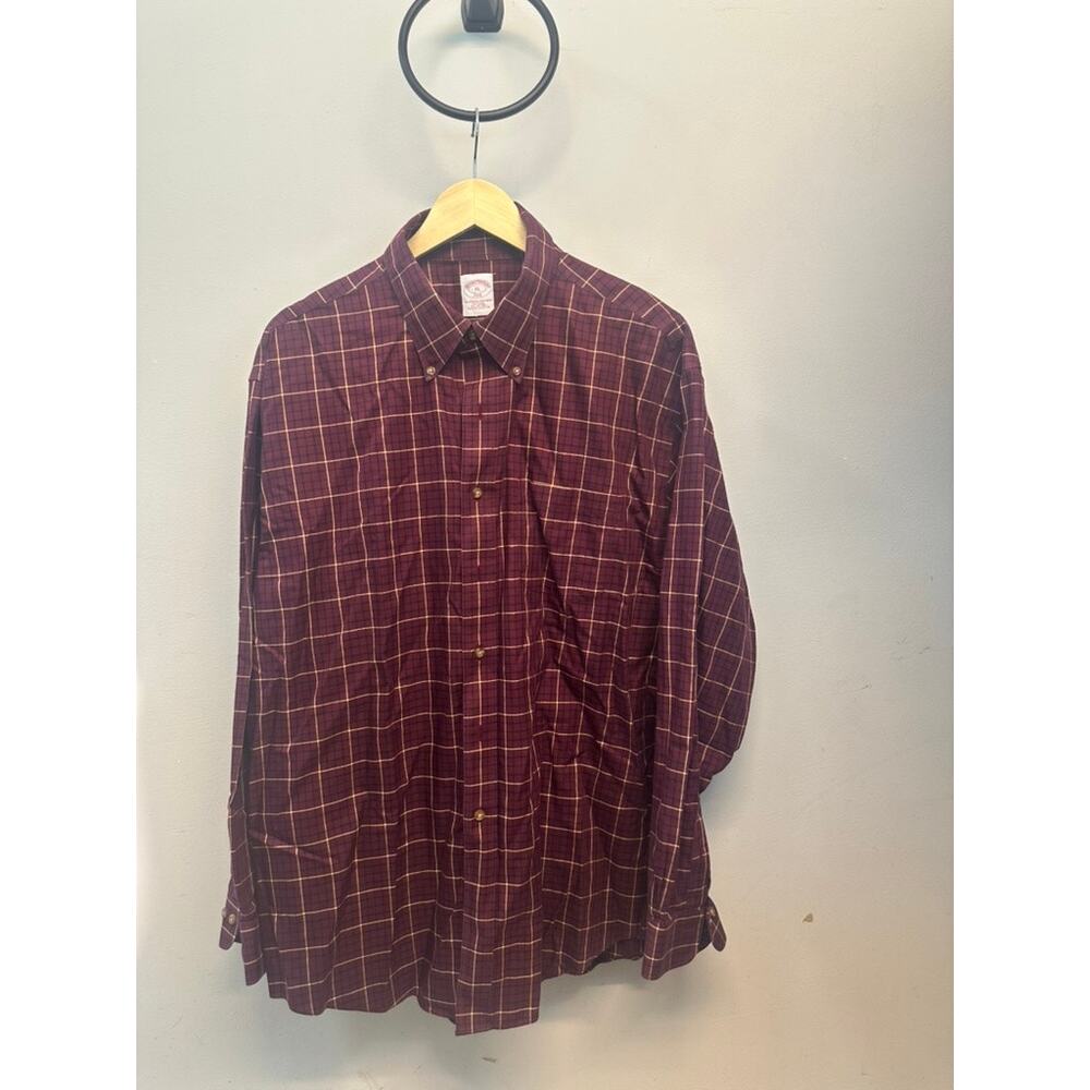 Brooks Brothers Red Plaid The Original Polo Shirt Sz XL